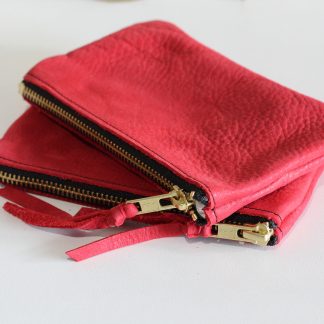PORTE MONNAIE CUIR ROUGE