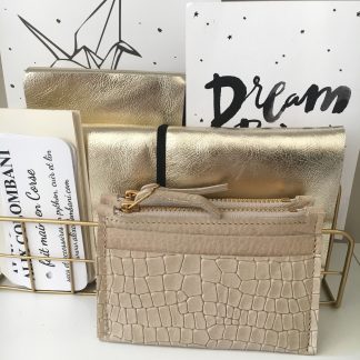 PORTE CARTE MONNAIE BEIGE