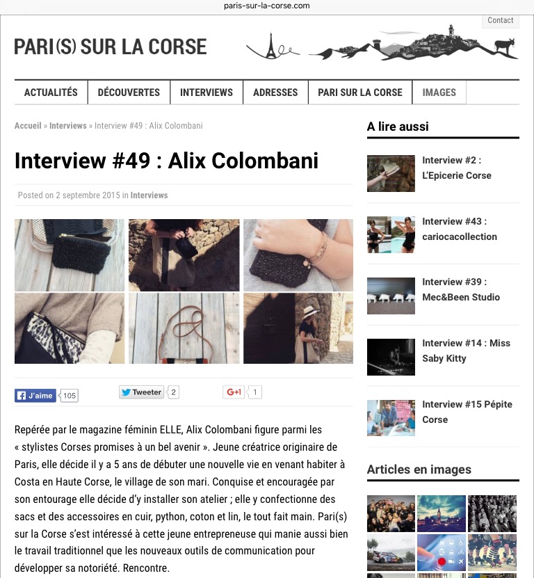 Alix Colombani Interview Pari(s) sur la Corse